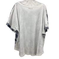 Regatta Curve Organic Cotton White With Blue Leaf Pattern Top Ladies Size 20 NEW