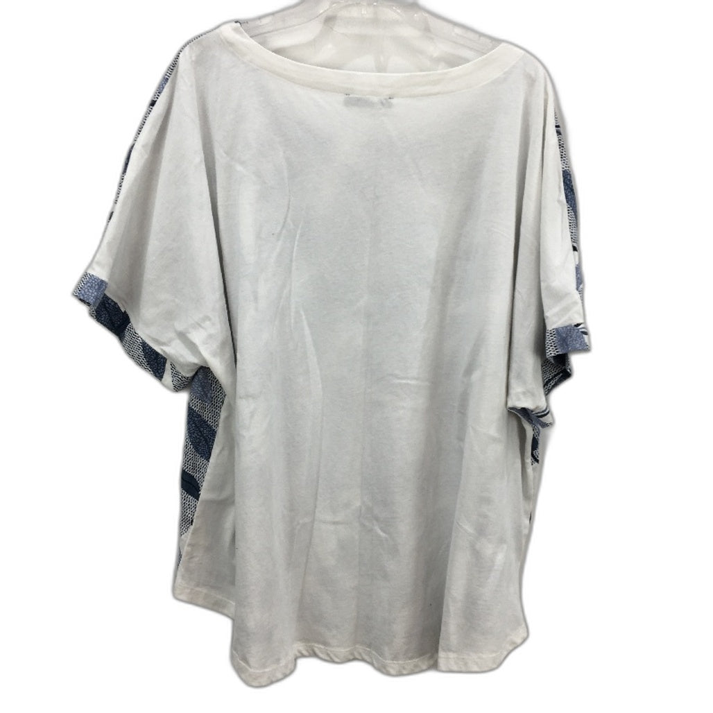 Regatta Curve Organic Cotton White With Blue Leaf Pattern Top Ladies Size 20 NEW