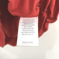 Witchery Red Ruched Sleeve & Side Cotton Blend T-Shirt Ladies Size Large
