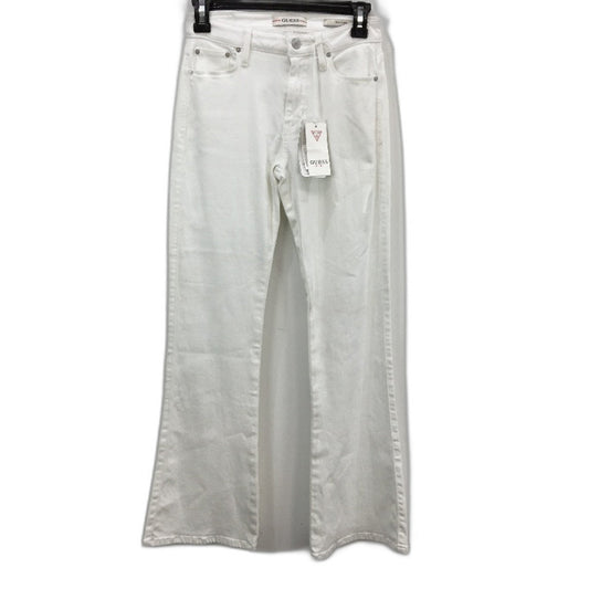GUESS Sexy Flare High Rise Pure White Denim Jeans Ladies Size 25x30 NEW