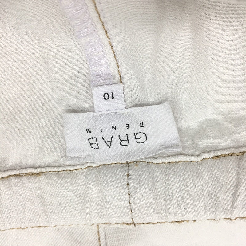 Grab Denim Elastic Tie Waist Wide Leg Ecru White Pants Ladies Size 10 NEW