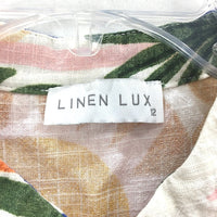 Linen Lux Multicoloured Linen Blend Sleeveless Long Swing Top Ladies Size 12