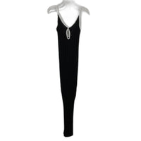 Ghanda Black White Trim Euphoria Knit Fabric Slim Fit Dress Ladies Size M NEW