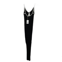 Ghanda Black White Trim Euphoria Knit Fabric Slim Fit Dress Ladies Size M NEW