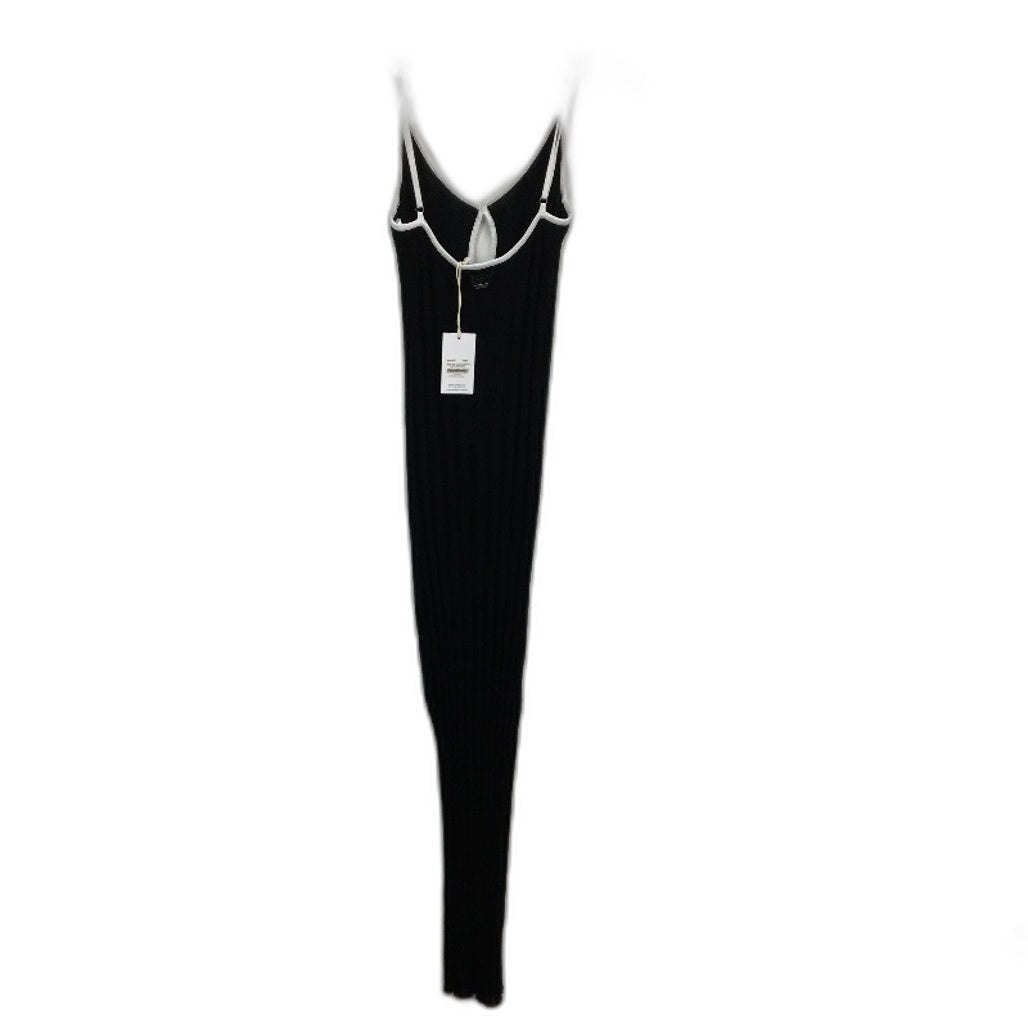Ghanda Black White Trim Euphoria Knit Fabric Slim Fit Dress Ladies Size M NEW