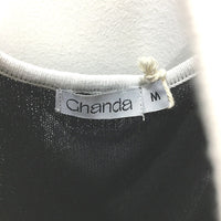 Ghanda Black White Trim Euphoria Knit Fabric Slim Fit Dress Ladies Size M NEW