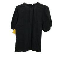 Tokito Black Lightweight Detailed Shoulders Short Sleeve Blouse Size 10 NEW