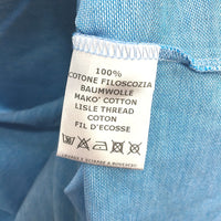 Vela Blu Maglificio 100% Cotton Lightweight Blue Microcheck Polo Shirt Mens L