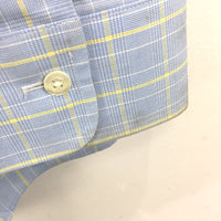 Brooks Brothers 100% Cotton Blue Check Long Sleeve Button Up Shirt Mens 17-35