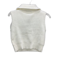 Subtitled White Nahla Gold Quarter Zip Sift Knit Vest Ladies Size Small NEW