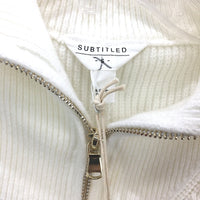 Subtitled White Nahla Gold Quarter Zip Sift Knit Vest Ladies Size Small NEW