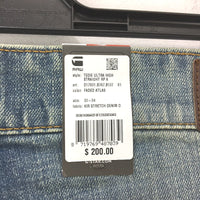 G-Star Raw Tedie Ultra High Straight Button Fly Faded Jeans Ladies W33 L34 NEW