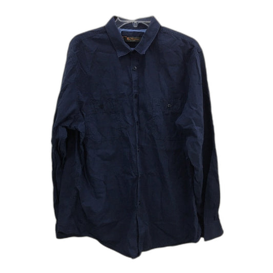 Ben Sherman 100% Cotton Navy Blue Long Sleeve Button Up Shirt Mens Size XL