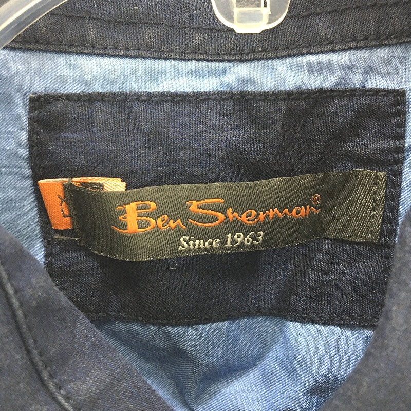 Ben Sherman 100% Cotton Navy Blue Long Sleeve Button Up Shirt Mens Size XL