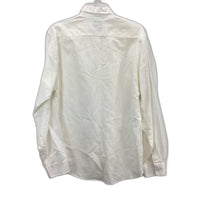 Yd. Cotton Linen Blend White Long Sleeve Resort Shirt Mens Size Large