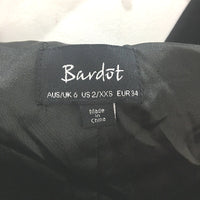 Bardot Blacl Long Sleeve Double Breasted Jacket Look Dress Ladies Size 6