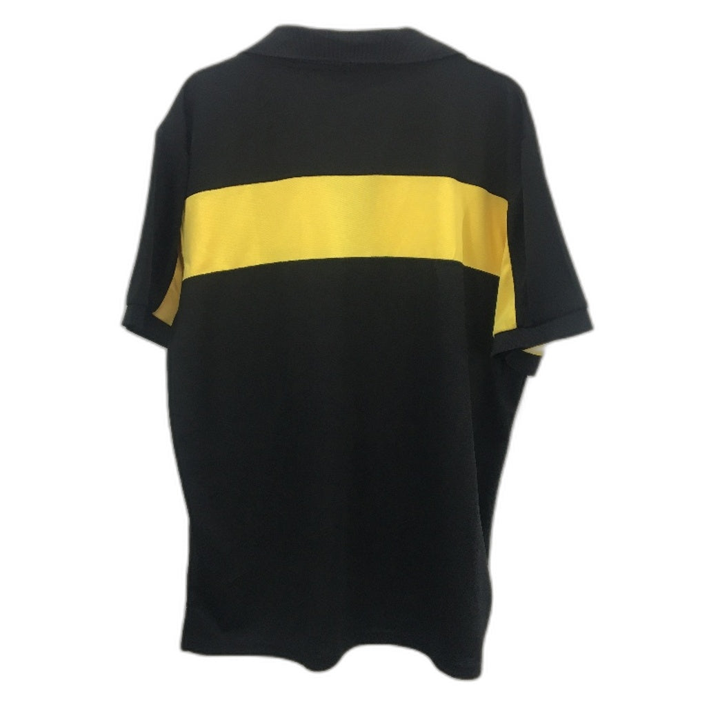 AFL Richmond Tigers Football Club Black & Yellow Polo T-Shirt Mens Size Large