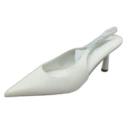 Tokito Belle White Pointed Toe Sling Back Heeled Sandal Ladies Size 9 SAMPLE NEW
