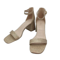 Collection Romy Gold Fleck Block Heeled Sandals Ladies Size 9 SAMPLE NEW