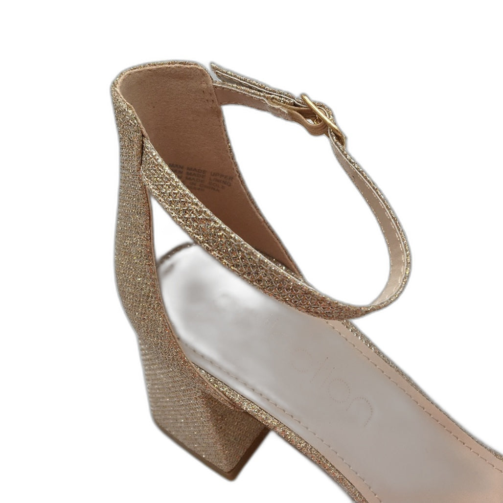 Collection Romy Gold Fleck Block Heeled Sandals Ladies Size 9 SAMPLE NEW