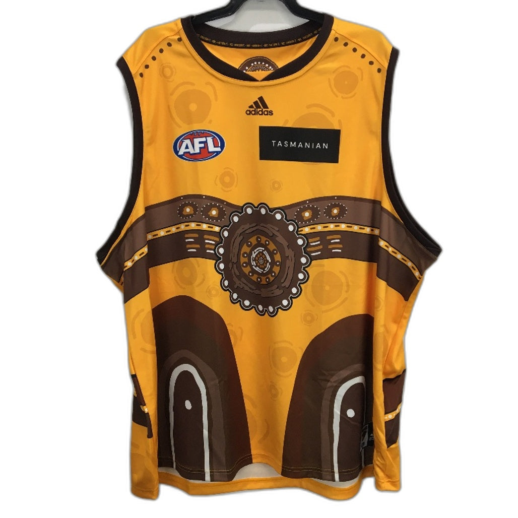 AFL Adidas Hawthorn Hawks 2022 On Field Indigenous Guernsey Mens Size 3XL NEW