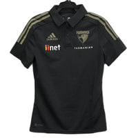 AFL Adidas Hawthorn Hawks Dark Grey Short Sleeve Polo Shirt Ladies Size XS NEW
