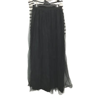 Wendy Tanic Black White Stripe Boat Neck Top & Maxi Tulle Skirt Set Womens Sz S