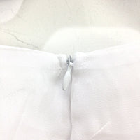 PZZ Beach White V Neck Light Sleeveness Maxi Chiffon Long Dress Womens Size L