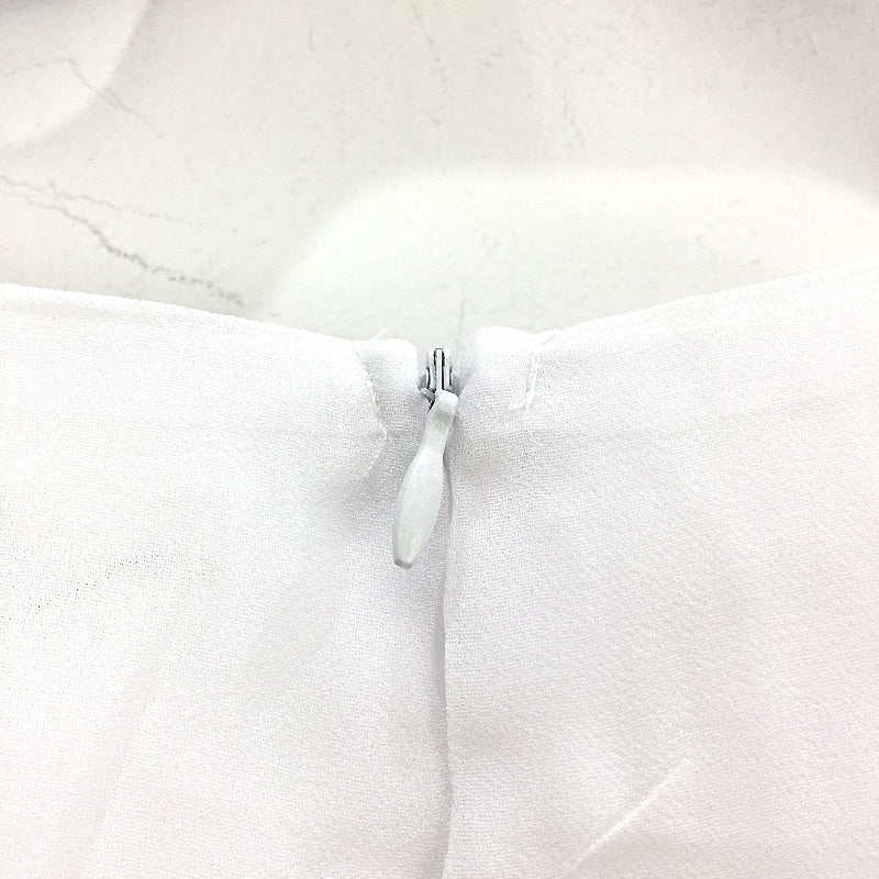 PZZ Beach White V Neck Light Sleeveness Maxi Chiffon Long Dress Womens Size L