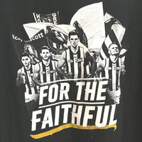 AFL Collingwood Magpies Black 'For The Faithful' T-Shirt Mens Size Medium NEW
