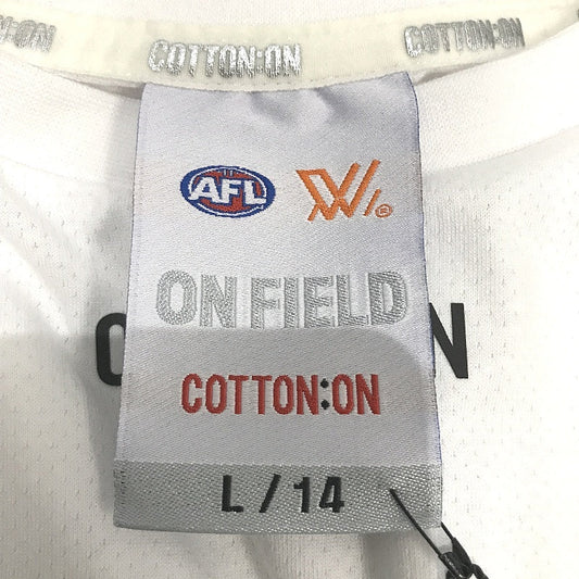 AFLW Collingwood Magpies 2020 Run-Out Tee White T-Shirt Ladies Size Large NEW
