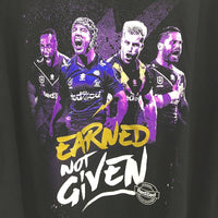 NRL Authentics 2022 Melbourne Storm 'Earned Not Given' Black T-Shirt Mens Sz XL