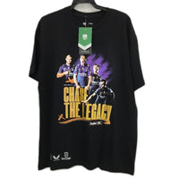NRL Authentics 2023 Melbourne Storm 'Chase The Legacy' Black T-Shirt Mens Size L