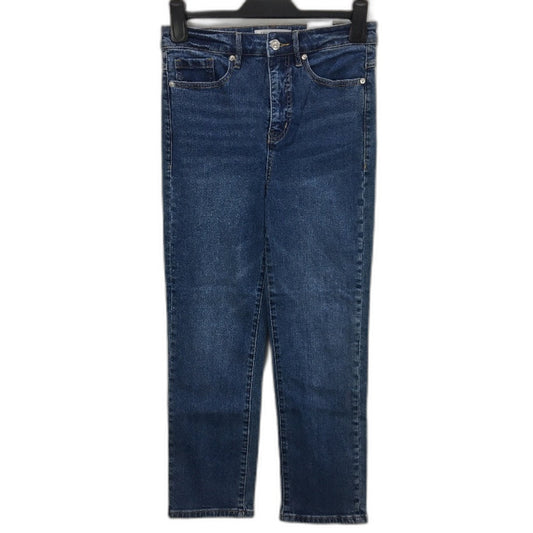 Forever New Blue High Rise Relaxed Fit Crop Length Denim Jeans Ladies Size AU 8