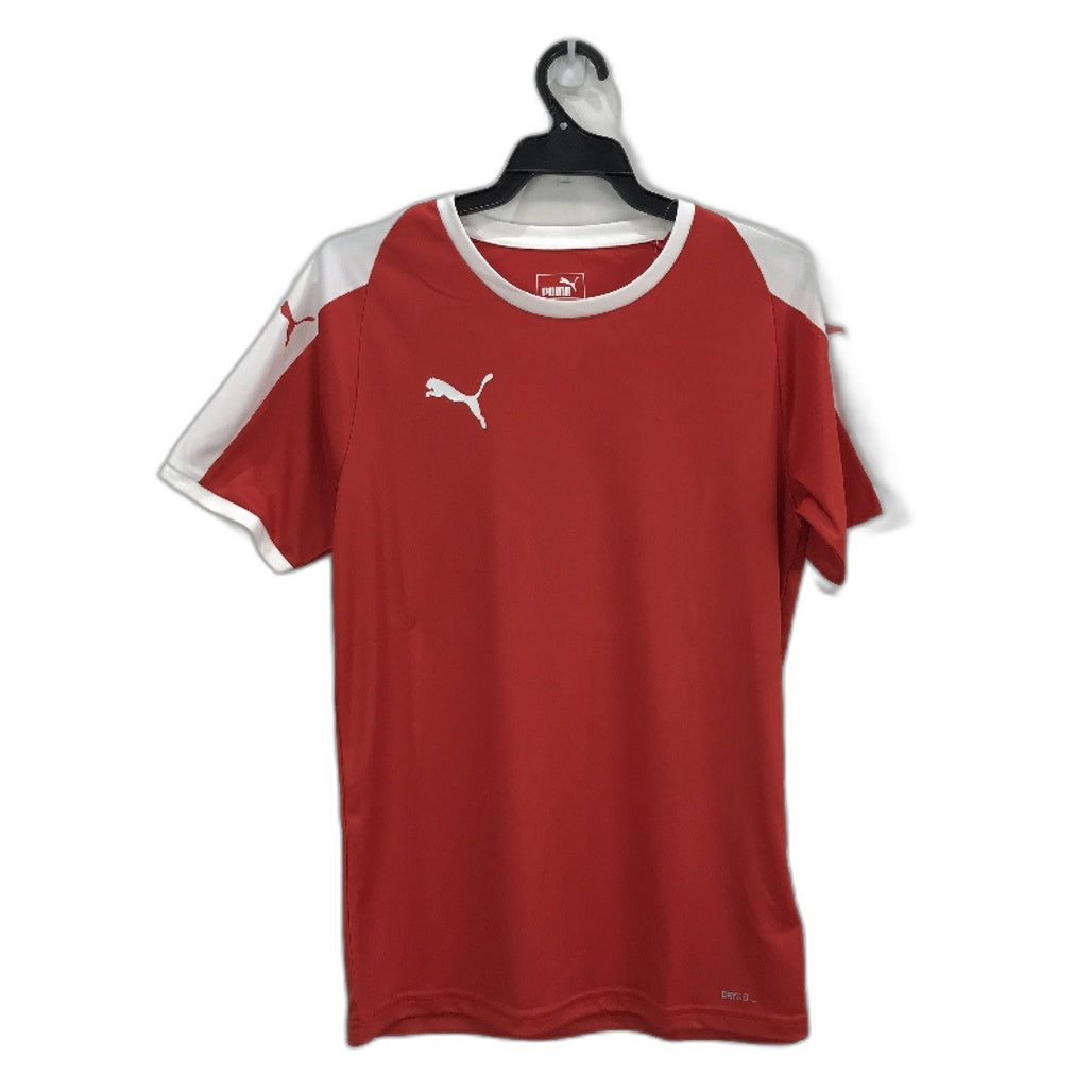 PUMA LIGA Jersey Red & White Short Sleeve Tshirt Training Top Mens Sz XS