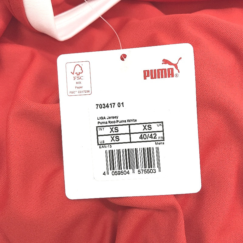 PUMA LIGA Jersey Red & White Short Sleeve Tshirt Training Top Mens Sz XS