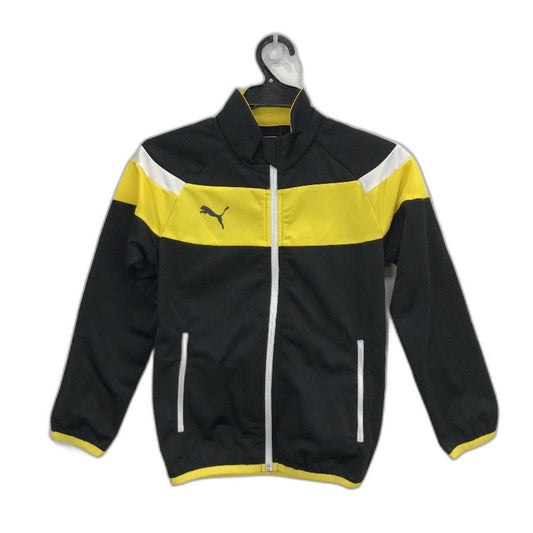 PUMA Junior Spirit II Black & Cyber Yellow Training Jacket Youth Size M NEW