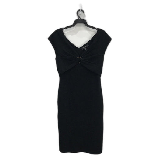 Ever New Black Bodycon Classy Crossover Ribbed Midi Dress Ladies Size AU 14 NEW