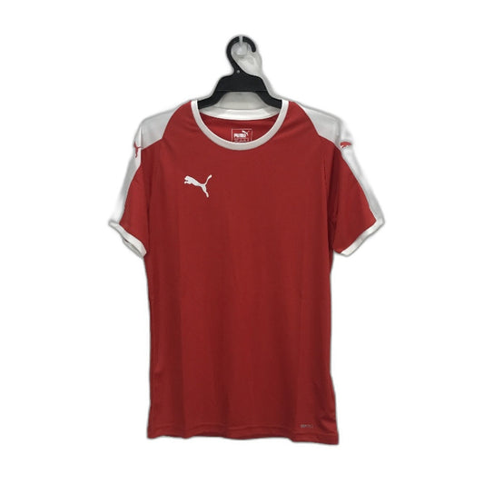 PUMA LIGA Jersey Red & White Sports T Shirt Training Top Mens Size XS