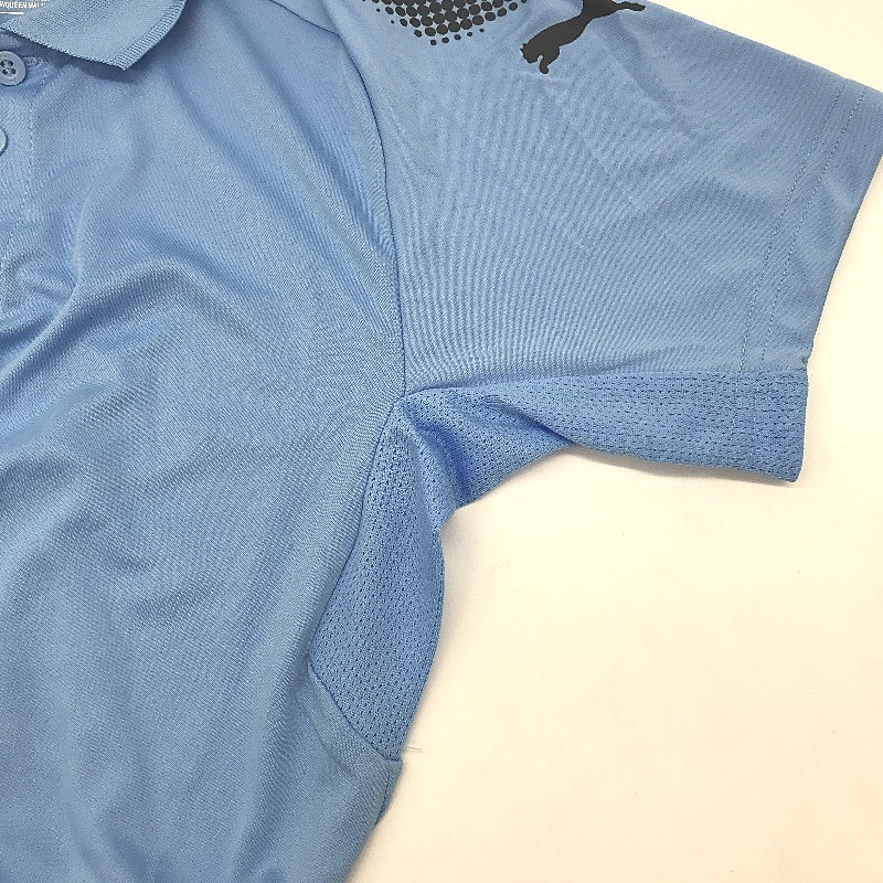 PUMA Junior Blue Ascension Training Short Sleeve Polo Shirt Youth Size M 9-10Y