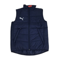 PUMA Navy LIGA Casual Padded Puffer Zip Vest Jacket With Pockets Mens Sz XS NEW