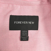 Forever New Light Pink Double Breasted Linen Blazer Ladies Size AU 14