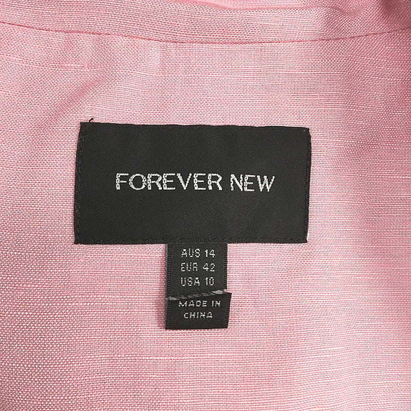 Forever New Light Pink Double Breasted Linen Blazer Ladies Size AU 14