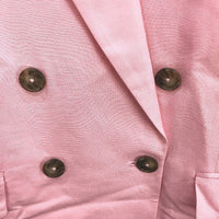 Forever New Light Pink Double Breasted Linen Blazer Ladies Size AU 16