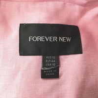 Forever New Light Pink Double Breasted Linen Blazer Ladies Size AU 16