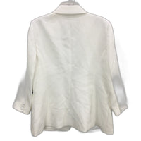 Jacqui E Milk White Button Detail Crepe Open Blazer Ladies Size 14 NEW
