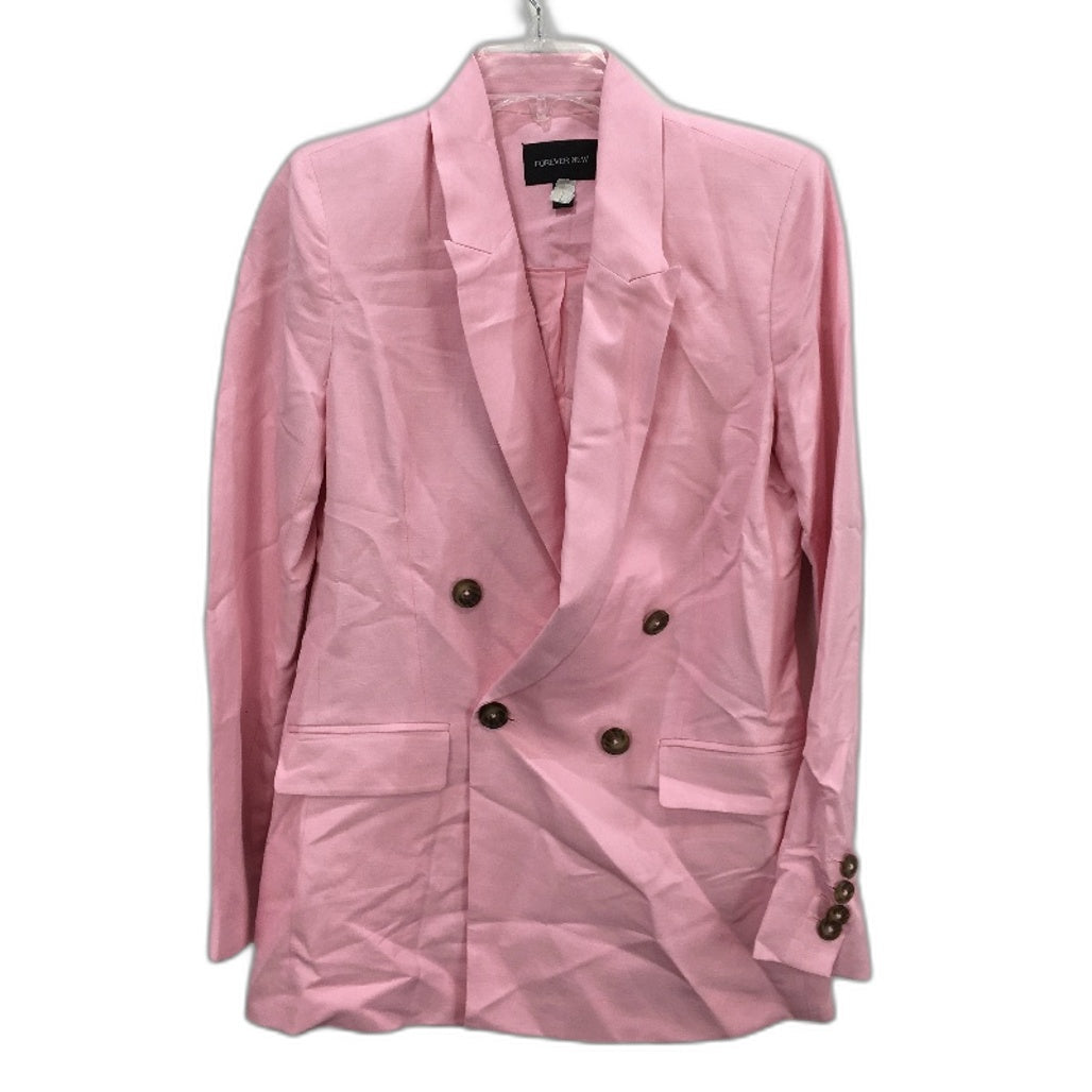 Forever New Light Pink Linen Blend Double Breasted Blazer Ladies Size AU 10 NEW