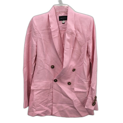 Forever New Light Pink Linen Blend Double Breasted Blazer Ladies Size AU 10 NEW