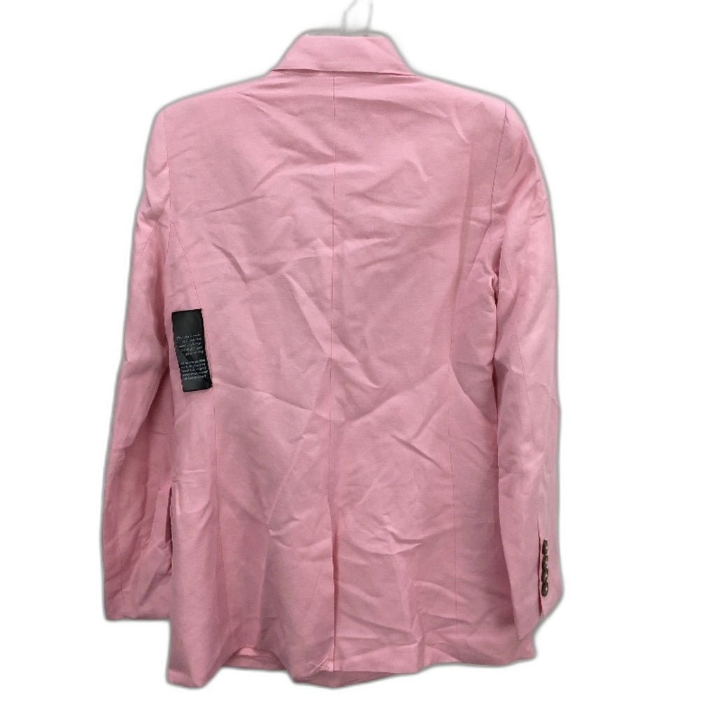 Forever New Light Pink Linen Blend Double Breasted Blazer Ladies Size AU 10 NEW