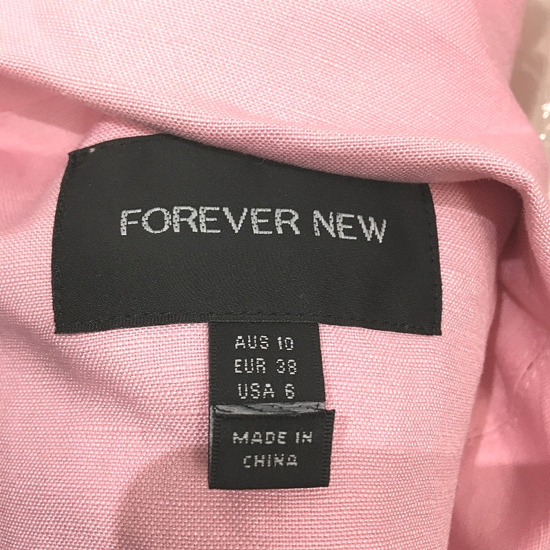 Forever New Light Pink Linen Blend Double Breasted Blazer Ladies Size AU 10 NEW